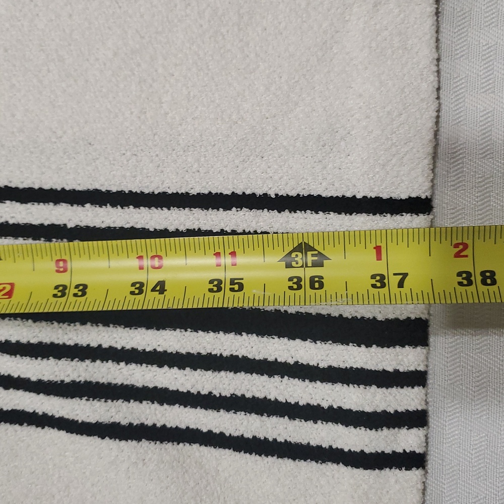 St John white black Terry Cloth  striped knit tunic dress size L - Picture 12 of 16